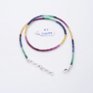 Trésors royaux mode unisexe collier de perles rubis saphir gemmes chaînes en acier inoxydable Style ethnique fêtes cadeau donnant - Product Image 6