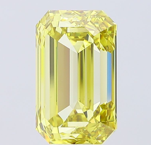 Diamante Cultivado en Laboratorio con Certificación IGI, Corte Esmeralda de 10.05 CT, Color Amarillo Intenso Fantasía, Claridad VS1, 647474377, ROYAL GEMS para Joyería - Product Image 2