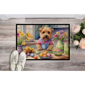 New Norfolk Terrier Easter Decorating <b>Doormat</b> Non-Slip Indoor Outdoor 18H X 27W Low Pile <b>Washable</b> Rug for Front Door Entryway - Product Image 2