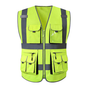High Visibility Reflective Safety Work Vest Zip Up Multi Pocket <b>Pink</b> Unisex <b>Hi</b> <b>Vis</b> Workwear - Product Image 6
