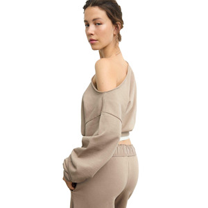 Sweat à capuche long en polaire personnalisé pour femme, écologique, séchage rapide, respirant, en coton, col rond, décontracté, hiver, avec logo frontal - Product Image 3