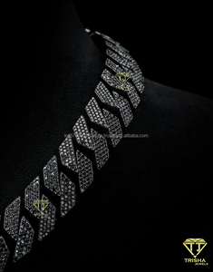 16mm Black Moissanite Diamond Cuban Link <b>Chain</b> in 925 Sterling Silver Luxury <b>Iced</b> Out Necklace for Men Passes Diamond Tester - Product Image 5