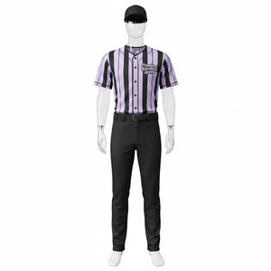 Conjunto de uniforme de béisbol unisex, conjunto de camiseta de béisbol con rayas sublimadas, pantalón de béisbol con estampado digital, camiseta de softbol con botones frontales - Product Image 1