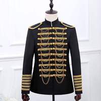 Veste Homme Steampunk Personnalisée en Tissu Noir Style Hussard pour Tambourier – Nouveauté en Ligne