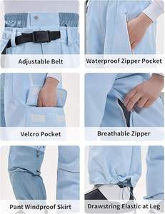Pantalon de ski unisexe pour adultes, personnalisable, imperméable, respirant 10K, col à capuche, poignets renforcés, fermetures éclair ventilées, chauffant, écologique - Product Image 5