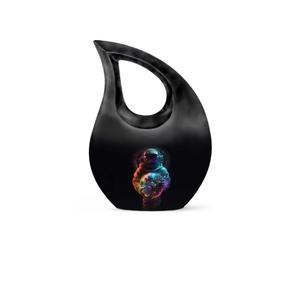 โกศรูปหยดน้ำสีดำทำจากอะลูมิเนียมขนาดใหญ่สำหรับเก็บอัฐิของผู้ใหญ่ โกศสำหรับบรรจุอัฐิของมนุษย์สำหรับงานศพและงานรำลึกสำหรับผู้ชาย - Product Image 4