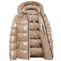 Nouvelle arrivée 2027, veste matelassée de luxe brillante pour homme, imperméable, à capuche, en duvet, veste d'hiver chaude, rembourrée, OEM ODM Factory