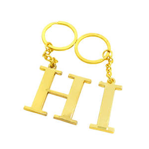 Wholesale Fashion Vintage Cartoon Custom Color Plated Zinc Alloy English Initial Alphabet Keyrings - Product Image 4