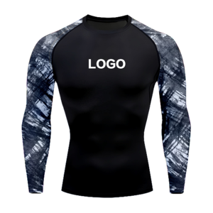 "Men's Anti UV Rash Guard Long Sleeve Swim Shirt Sublimated Polyester Spandex Quick Dry <b>Surfing</b> Beach Wear OEM ODM Wholesale" - Product Image 4