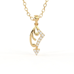 Aarinya Certifié IGI, Or 18K Blanc-Rose-Jaune, Motif Chevron Asymétrique, Vague Pavée, Flamme Courbe Délicate, Diamant, Pour Soirée - Product Image 3