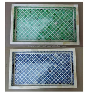 Plateau de service en bois de haute qualité fait à la main en nacre de haute finition pour la maison, l'hôtel et le restaurant. - Product Image 3