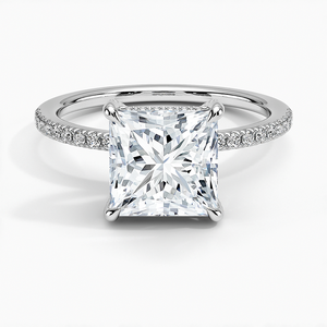 BOJ <b>Ring</b> 095 Princess Cut 925 <b>Silver</b> Halo Stone Prong Setting <b>Solitaire</b> Diamond <b>Ring</b> 2ct D Color VVS1 Moissanite GRA Certified - Product Image 1