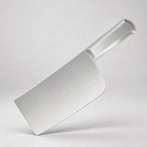 Cuchillo de Carnicero Resistente Plateado con Mango Metálico Plateado, Hoja Rectangular Ancha con Esquinas Redondeadas, Cuchillos de Cocina para Picar - Product Image 2