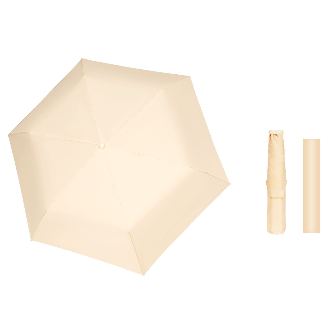 Cream yellow 110g ultra light portable pencil umbrella