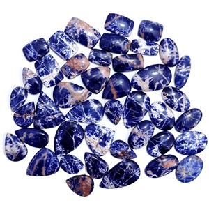 อัญมณีหลวมธรรมชาติ Sodalite ทั้งหมดผสมรูปทรง Cabochons อัญมณี Sodalite กึ่งมีค่าสําหรับเครื่องประดับ - Product Image 1