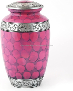 Urna de cremación grabada en plata floral para cenizas humanas, urna para cenizas conmemorativas funerarias hechas a mano para adultos, bolsa de urna grande incluida en rosa - Product Image 5