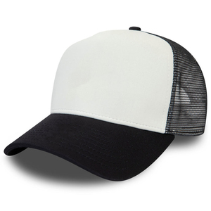 Khaki Black Mesh Trucker <b>Cap</b> 6-Panel Adjustable Fit Unisex Casual Style Spring Summer Breathable Fabric - Product Image 4