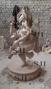 Beautiful <b>Pink</b> and Golden Ganesha ji with <b>Frame</b> for Decor Shobha Jain Impex Indian Ganesha Statues From Delhi - Product Image 3