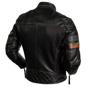 <b>Men's</b> PU Eco-friendly <b>Turtleneck</b> Motorcycle Jacket Zipper Closure Slim Fit <b>Black</b> Front Logo Winter Wear - Product Image 2