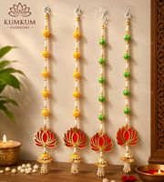 Guirlande de fleurs de lotus artificielles très vendue, idéale pour les mariages indiens, les Haldi, les Mehndi, les Sangeet, la décoration intérieure et les décors de fête, multicolores