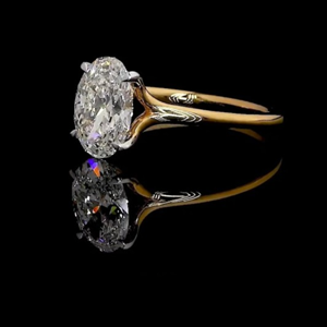 Trending IcedJewelz 3Carat Oval Cut Lab Grown Diamond Engagement Wedding <b>Ring</b> <b>14k</b> Yellow <b>Gold</b> - Product Image 6