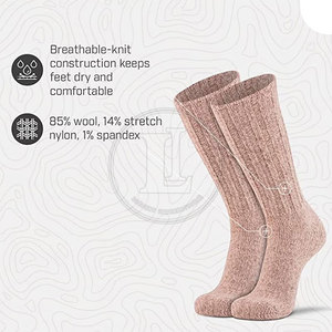 Premium Casual Crew <b>Socks</b> 100% Cotton 2 Toe Unisex Soft Comfort Breathable Fit Everyday Wear Office Travel Knitted - Product Image 4