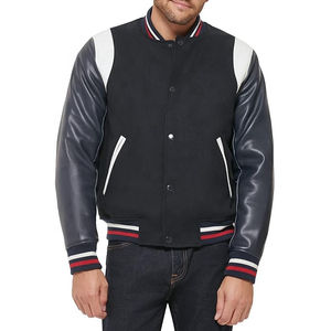 Chaqueta Varsity de Lana para Hombre, Nueva Colección, 100% Algodón, Cierre de Botones, Estilo Universitario, Béisbol, Bomber, para Invierno - Product Image 1