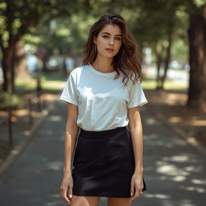 Women Casual T Shirt and <b>Skirt</b> Set Cotton Comfortable Two Piece Outfit with OEM ODM Customization - Product Image 6