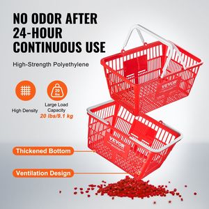 Set di 20 Cesti per la Spesa in Plastica Resistente da 21L, 42x30x21 cm, Cesto Portatile con Manico e Supporto, Cesto per la Spesa - Product Image 3