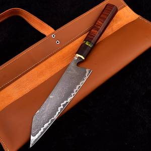 Handmade Eco-Friendly Santoku Chef <b>Knife</b> Damascus Steel <b>Sharp</b> Blade Rosewood Handle Ambidextrous Modern Design 6-7.9in Blade - Product Image 6