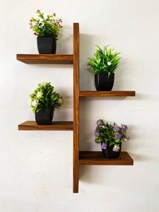 Natural Wooden Wall Mounted Floating <b>Shelves</b> For Kitchen Bedroom Living Room Bathroom And Office Storage - Product Image 6