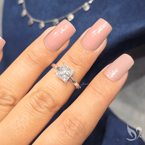 Anillo de Compromiso Solitario con Diamante Cultivado en Laboratorio, Corte Princesa de 2 Quilates, Certificado por IGI, en Oro Blanco de 18K - Product Image 5