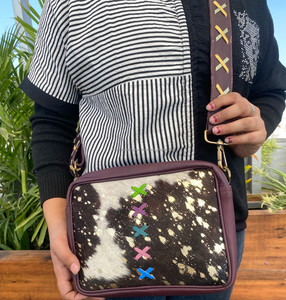 Cheveux de haute qualité sur cuir recyclé métallique dames sac à bandoulière en cuir coloré femmes sac à bandoulière mode sacs à main de luxe - Product Image 2