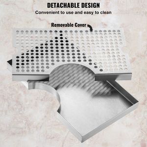 Vassoio Raccogligocce per Kegerator in Acciaio Inox 304 con Coperchio Rimovibile, 4 Cuscinetti in Gomma Antiscivolo, Componente per Macchine di Bevande Calde/Fredde e Vino - Product Image 4