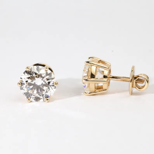 Timeless Lab Grown Diamond Stud <b>Earrings</b> in 14K Solid Gold Certified Dainty Minimalist <b>Fine</b> Jewelry Bridal Wedding Gift - Product Image 4