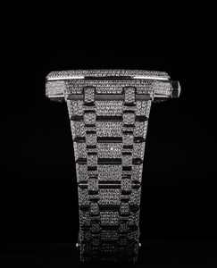 Montre Chronographe Mécanique Unisexe de Luxe Personnalisée, Entièrement Sertie de Diamants Scintillants VVS Moissanite, Style Business Hip Hop Analogique Antique - Product Image 2