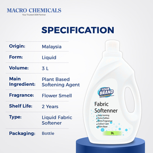 Excellent Fabricant Malaisien OEM d'Adoucissant pour Tissus, Parfum Longue Durée, Douceur Extra, Liquide Conditionneur pour Vêtements, Bouteille de 3L - Product Image 6