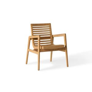 Sillón de Madera de Teca Sólida de Primera Calidad con Cojín Gris – Elegante Silla de Comedor para Restaurante, Cafetería y Patio - Product Image 1