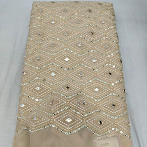 Vestido de fiesta Fox Georgette con bordado de espejos, diseño de Fox Georgette, con detalles brillantes de espejos reales y bordados. - Product Image 1