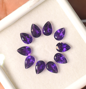 Ametista púrpura natural, corte de gota de pereza, 6x4 mm, piedra preciosa suelta para la elaboración de joyas - Product Image 5
