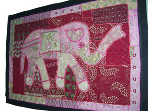 Handcrafted Kambalia Embroidery <b>Table</b> Cloth Decorative and Protective <b>Table</b> <b>Runner</b> Cover Traditional Indian Textile - Product Image 4