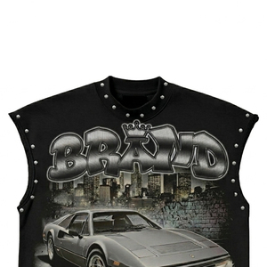 T-shirts personnalisés de haute qualité avec strass, impression sérigraphique, tissu 100% coton, nouvelle tendance, col rond, streetwear décontracté unisexe - Product Image 4