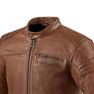 Chaqueta de Cuero para Motociclista, Estilo Clásico, para Invierno, con Cierre, Diseño Moderno, Servicio OEM - Product Image 3