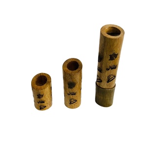 High Quality Attractive Design Engraved Mango Wood <b>Candle</b> <b>Holders</b> Candlestick for Weddings and Christmas - Product Image 1