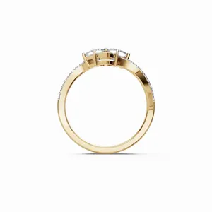 แหวนเพชรแล็บโกรว์ HIPHOPSTAR ทรงกลมและทรงปรินเซส ตัวเรือนทองคำขาว 18K สำหรับผู้หญิงสุดหรู - Product Image 3