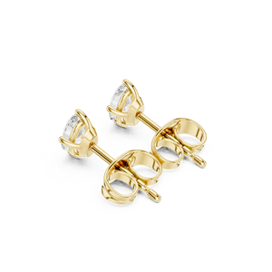 Pendientes de lujo con diamantes cultivados en laboratorio, corte ovalado, en oro amarillo de 14K, de S VIRVADIYA - Product Image 3