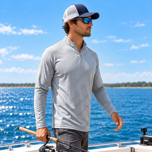 Camiseta de Pesca Personalizada de 180 GSM, Poliéster y Spandex, con Cierre de Cremallera, Protección UPF, para Pescadores - Product Image 2