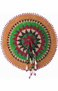 Stylish Handcrafted <b>Beaded</b> Embroidery <b>Coaster</b> for Modern Homes Traditional Embroidered <b>Beaded</b> <b>Coaster</b> for Dining and Living Room - Product Image 1
