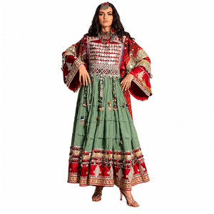 Unique Antique Afghani Vintage Afghani Kuchi Dress Hand Embroidery <b>Sequined</b> Lace And Washable Bohemian Afghani Kuchi Dress - Product Image 3