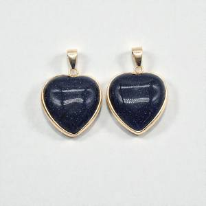 Pendentif Cœur en Argent Sterling 925 de 14 mm avec Pierre de Soleil Bleue — Breloque en Pierre Précieuse, Bijou Pierre de Naissance pour Colliers DIY - Product Image 1